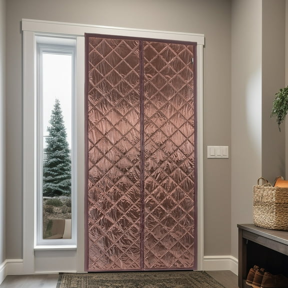 Magnetic Thermal Insulated Door Curtain Waterproof, Dustproof, and Energy-Saving Fits 38"x82" Doors, Easy Installation, Ideal for Home & Office Use