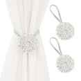 thumbnail image 1 of Magnetic Tiebacks for Curtains, 2 Pack Sparkling Crystal Flower Curtain Tiebacks Curtain Buckle Clips with High-Elastic Spring Wire for Home Office Decoration, 1 of 6