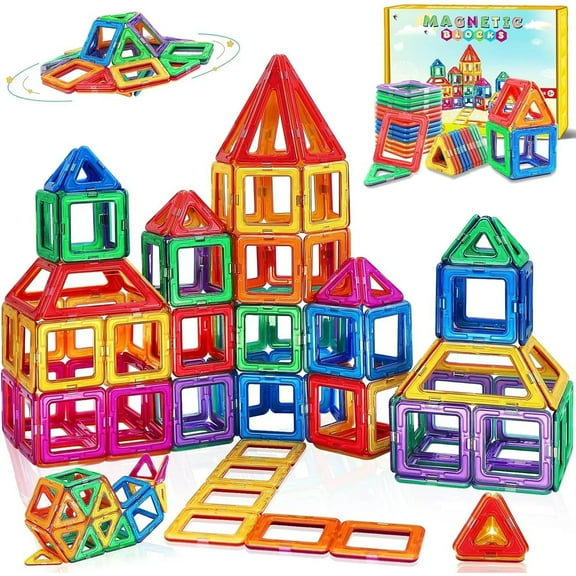 PicassoTiles Mini Diamond 60-Piece Magnetic Building Block Set – Kids ...