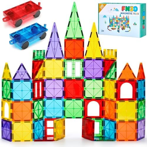 Magnetic Tiles, 100PCS Building Blocks, STEM Magnets Building Toy Set, Preschool Kindergarten Construction Stacking Toy, School Teacher Supplies, Classroom Must Haves