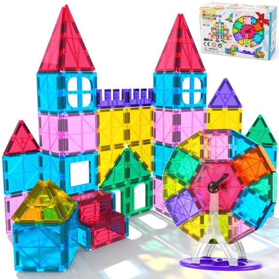 Magnetic Tiles Building Block 57PCS Set Educational STEM Construction Toy