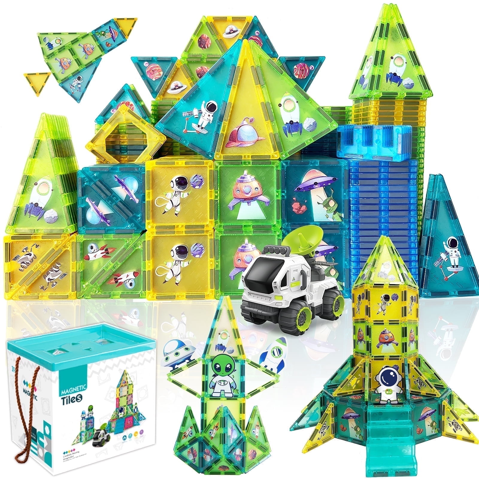 Magnetic Tiles Building Block Toy Educational Set Space Adventure Learning Construction for Kids