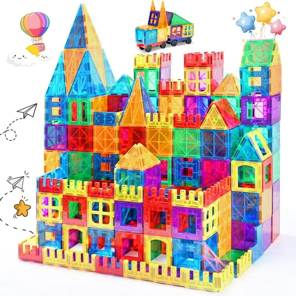 Magnetic Tiles Kids Toys, 102pcs Magnetic Blocks Building Construction STEM Sensory Toys for Toddler, Preschool Learning Educational Games for Boys Girls Aged 3+, Classroom Must Haves