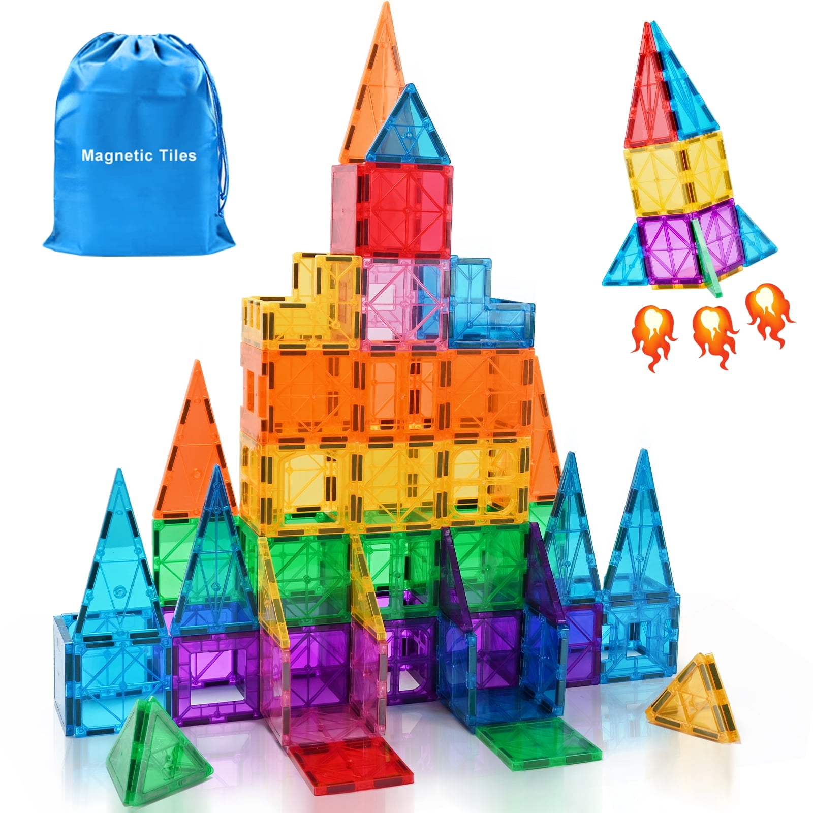 Magnetic Tiles Building Blocks Stem Toys for 3+ Year Old Boys and Girls ...