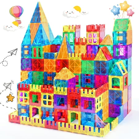 Magnetic Tiles Kids Toys, Magnetic Blocks Building Construction STEM Sensory Toys for Toddler, Preschool Learning Educational Games for Boys Girls Aged 3+, Classroom Must Haves