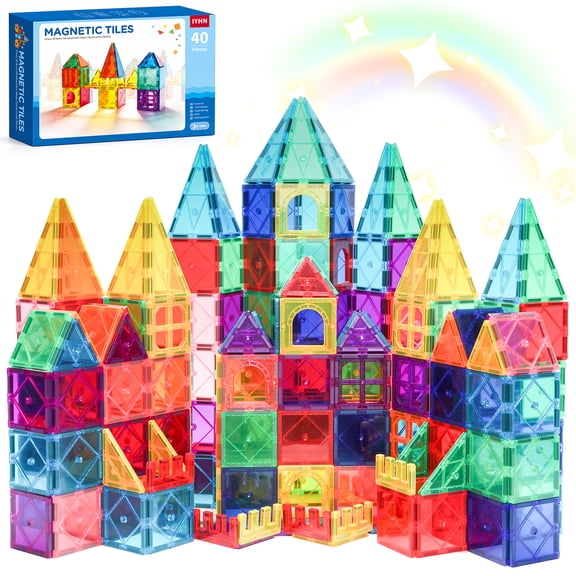 Magnetic Tiles Preschool Learning Sensory Montessori Toys, Educational Toys for Toddlers Kids Ages 3+, 3D Magnet Building Blocks for Boys Girls