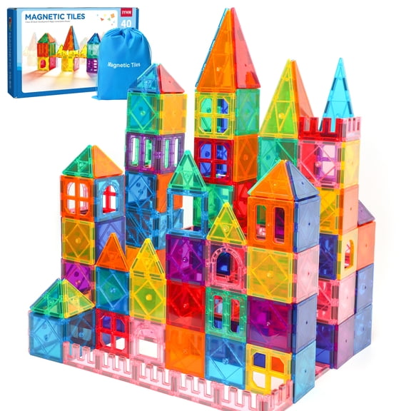 Magnetic Tiles Preschool Learning Sensory Montessori Toys, Educational Toys for Toddlers Kids Ages 3+, 3D Magnet Building Blocks for Boys Girls