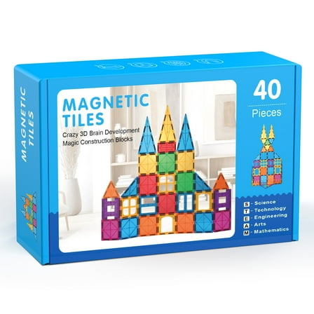 Magnetic Tiles Preschool Learning Sensory Montessori Toys, Educational Toys for Toddlers Kids Ages 3+, 3D Magnet Building Blocks for Boys Girls