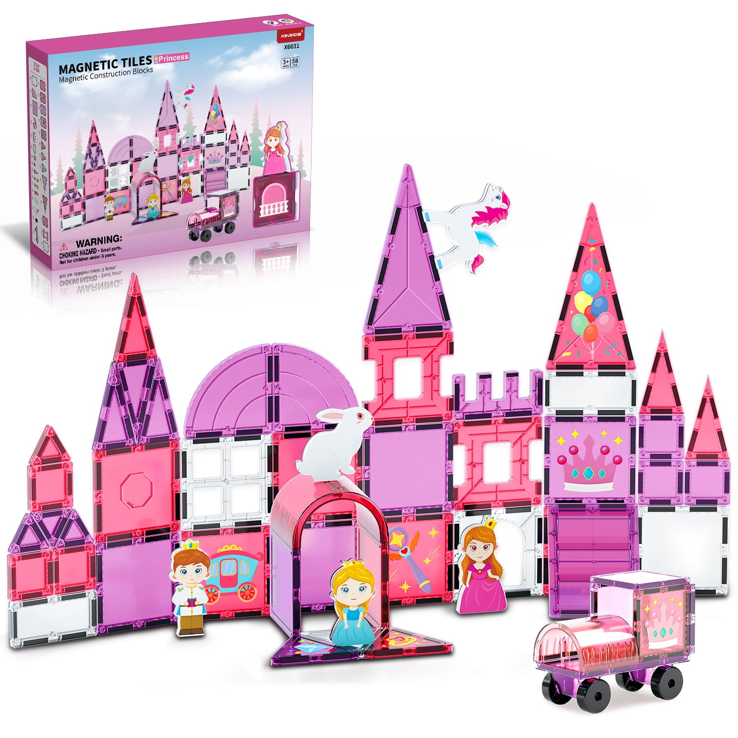 Magnetic Tiles Princess Toddler Toys Set, Toys for 3 Year Old Girl Boy ...