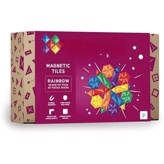 Magnetic Tiles Rainbow Geometry Pack, 30 Pieces$$Office