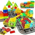 thumbnail image 1 of Magnetic Tiles Road Set with Magnet Crane Car Toys, Ice Castle Magnetic Blocks STEM Toys Creativity And Educational Construction Toys Toys for Kids Age 3-6 Birthday Gifts Random Color, 1 of 7