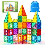 Magnetic Tiles for Kids,Educational Magnetic Building Blocks for Boys Girls, STEM Preschool Kidergarten Learning Toys
