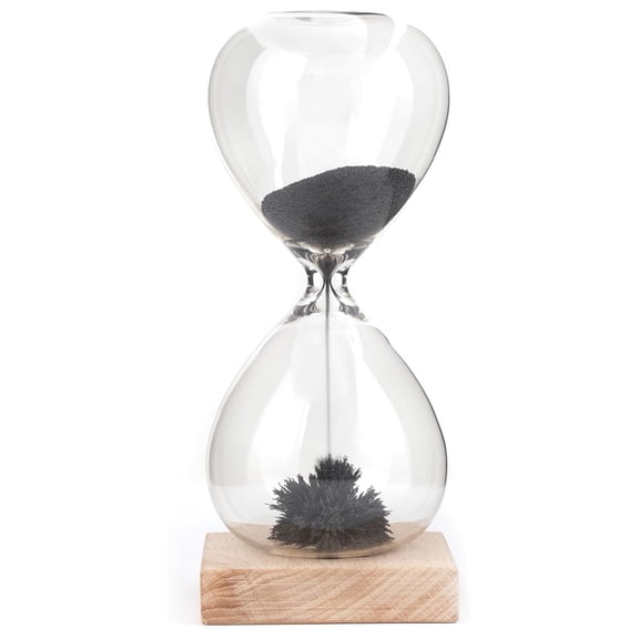 Magnetic Timer , Relaxing Decor for Home & Office 1 Minute Timekeeper with Magnet & Wooden Base