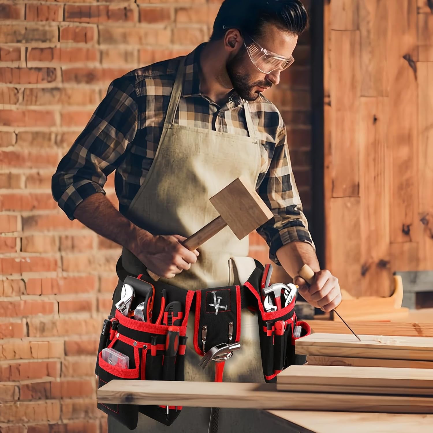 Magnetic Tool Belt For Men – 26 Pocket Heavy Duty Utility Pouch With Detachable Holsters, Adjustable Waist - View #13
