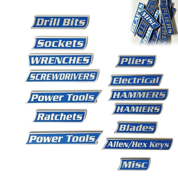 Magnetic Tool Box Labels, Tool Box Labels For Drawers,Magnetic Toolbox Labels,3d Printed Toolbox Drawer Tags , Easy To Read Printing, Quick Identifying Tool Box Drawers(12Pack)