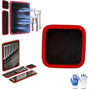 Magnetic Tool Mat Flexible Heavy Duty Magnetic Pad, Scratchproof Non-Slip Silicone Parts Tray Organizer for Screws Bolts Nuts Wrenches Garage Auto Repair Mechanic Workshop (S)