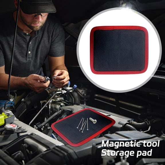 Magnetic Tool Mat, Magnetic Tool Holder, 3 Sizes Heavy Duty Magnetic Flexible Faux Leather ClayTool Organizer Pad for Screws Bolts Nuts Wrenches, Garage Workshop Auto Repair
