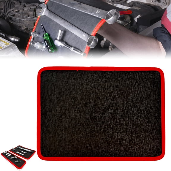 Magnetic Tool Mat Set, Flexible Non-Slip Magnetic Parts Trays for Organizing Screws, Bolts & Wrenches, Garage Workshop Auto Repair