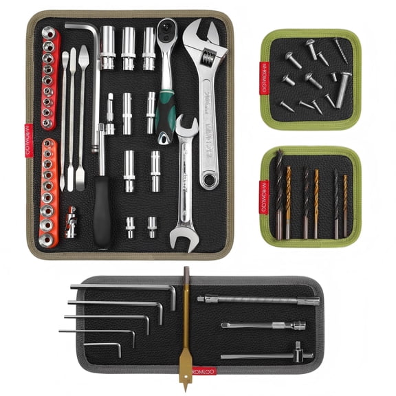M‑ROMLOO 4Pcs Strong Magnetic Tool Mat Set, Flexible Parts Holder for Screws & Tools, Auto Repair & DIY