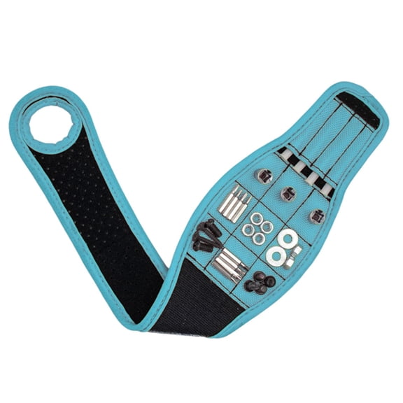 Magnetic Tool Wristband, 9 Strong Magnets Blue, 1 Pack, Suitable for Carpenters Electricians DIY Handyman, Hold Small Metal Tools Screws Nails