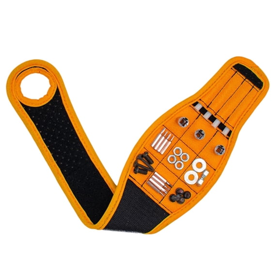 Magnetic Tool Wristband, Orange 9 Magnets, 1 Pack, for Holding Screws Nails Drilling Bits,Suitable for Construction DIY Work