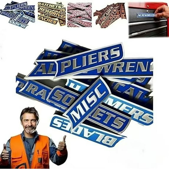 Magnetic Toolbox Labels,12 Pack of Magnetic Toolbox Labels, 3D-Printed ...