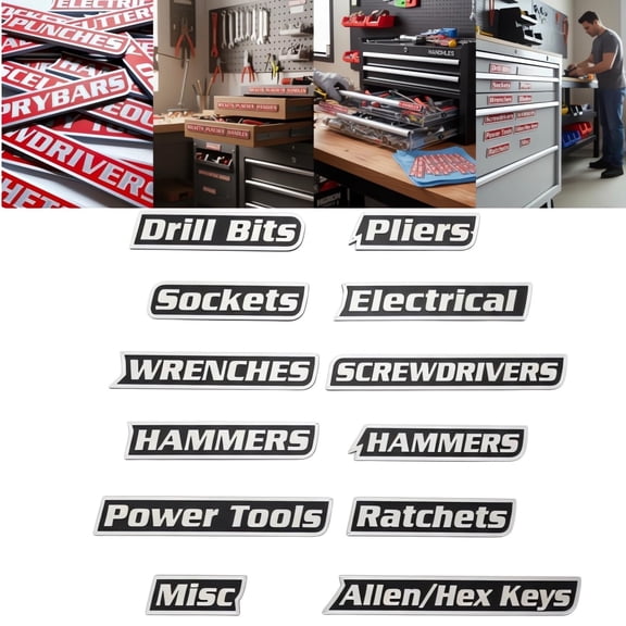 Magnetic Toolbox Labels, Customizable Strong Magnetic Design, Durable 3D‑Printed Construction, Quick Identification, Reusable & Easy to Remove