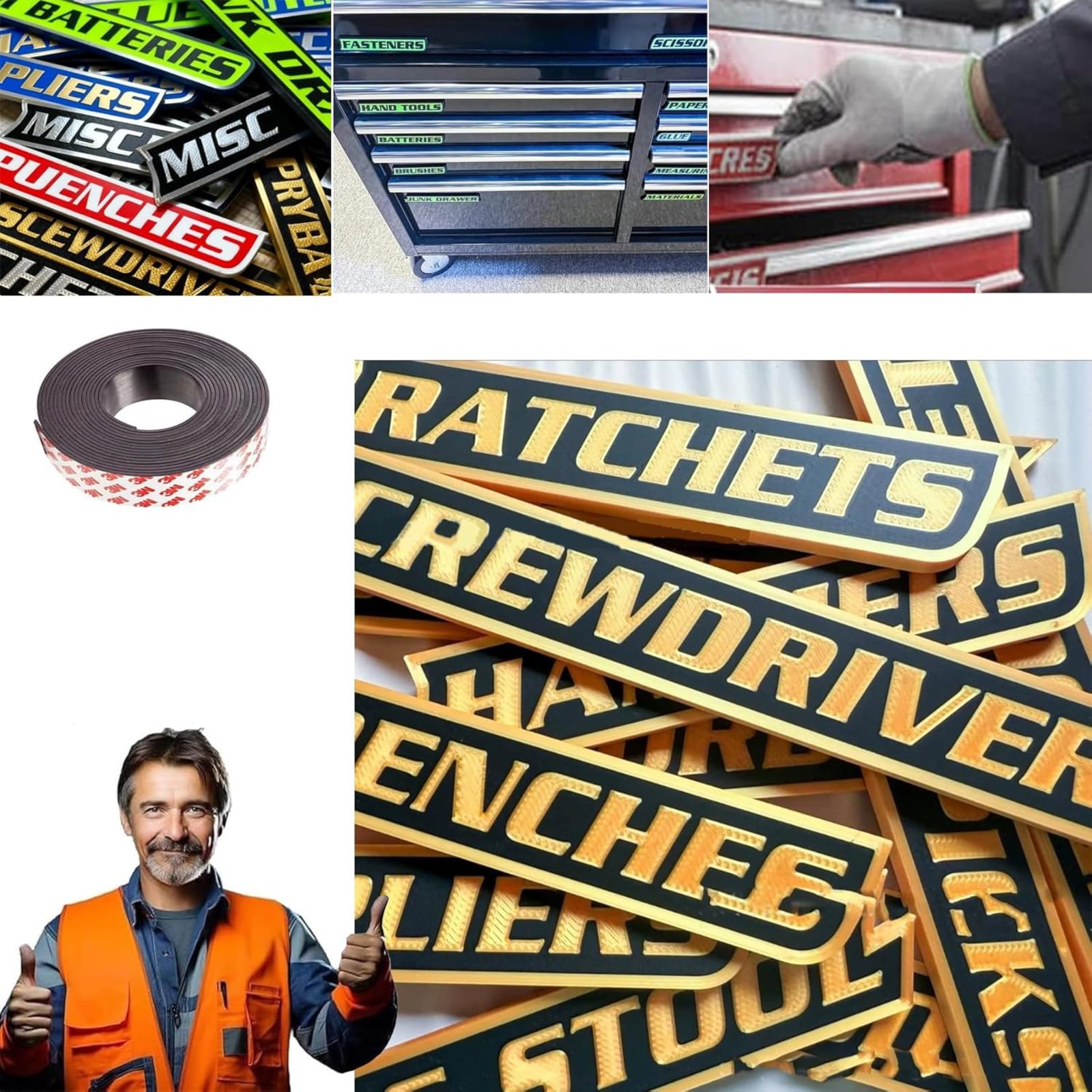 Magnetic Toolbox Labels, Premium Tool Box Labels Magnet for Tool ...