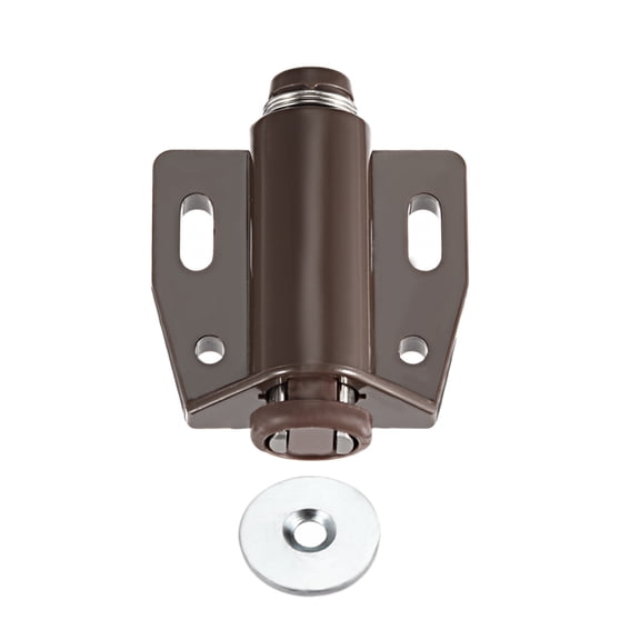 Unique Bargains Magnetic Touch Catch Latch Closures Nylon Brown for Furniture Door Shutter