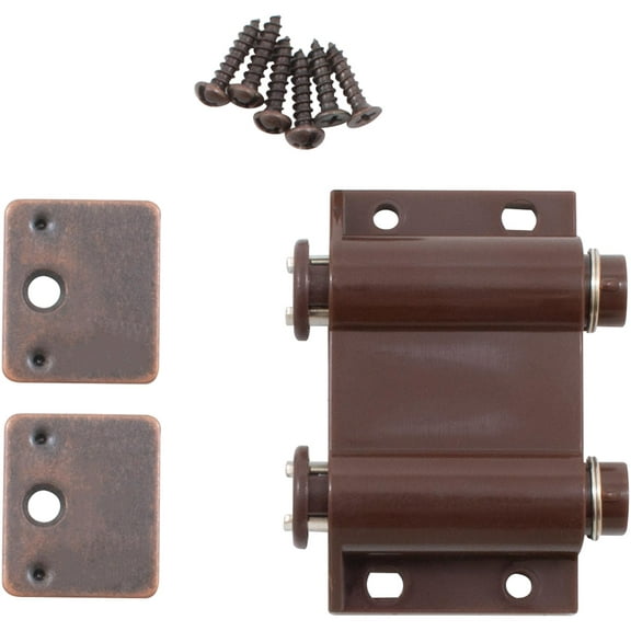 Magnetic Touch Latch, Double, Dark Brown by Stone Harbor Hardware