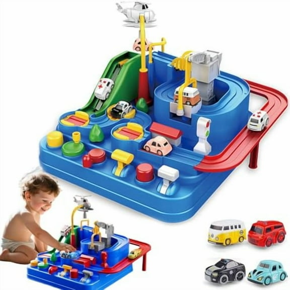 Magnetic Tracks - Build,Race & Learn,Magnetic Block Building Toys Games for Kids,Engineering Slot Cars Toy,City Tracks Pack Toys,Spark Creativity & Independent Play(Small)