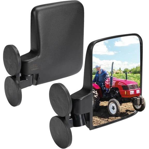 Magnetic Tractor Side Mirrors, 114 Lbs, 2-Pack | Rear View Mirror Fit Tractor, Forklift, Mower, Dozer, and Golf Cart, Compatible with John Deere, Kubota, Toyota, CASE IH