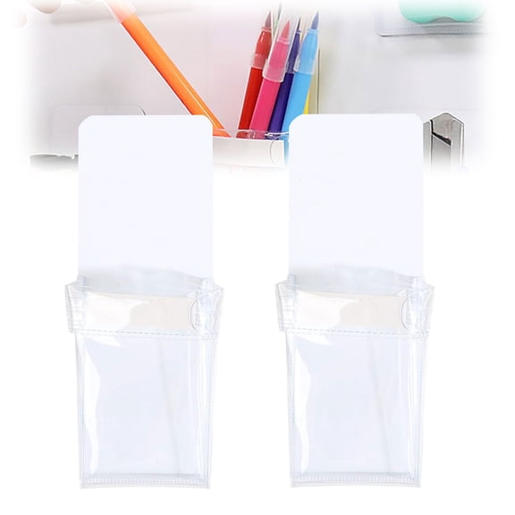 Magnetic Transparent PVC Pen Holder, Whiteboard & Office Organizer, Lightweight (2PC)