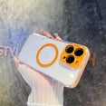 thumbnail image 1 of Magnetic Transparent Phone Case for iPhone 15 Compatible with MagSafe Wireless Charging, Shockproof Drop-proof Rugged Phone Bumper Cover Case, Anti-Scratch Clear Hybrid Back,Orange, 1 of 7