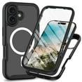 thumbnail image 1 of Magnetic Transparent Phone Case for iPhone 16 Plus, Compatible with Mag-safe, Full Body Shockproof Anti-fall Phone Case,Built-in Screen Protector & Upgraded Camera Protection,Black, 1 of 5