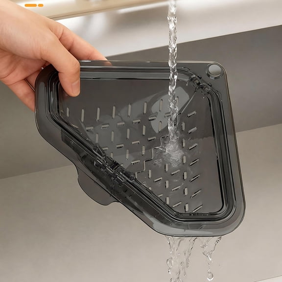 Magnetic Triangular Sink Drainer, Space Saving Kitchen Organizer, Collect Food Scraps & Prevent Clogs