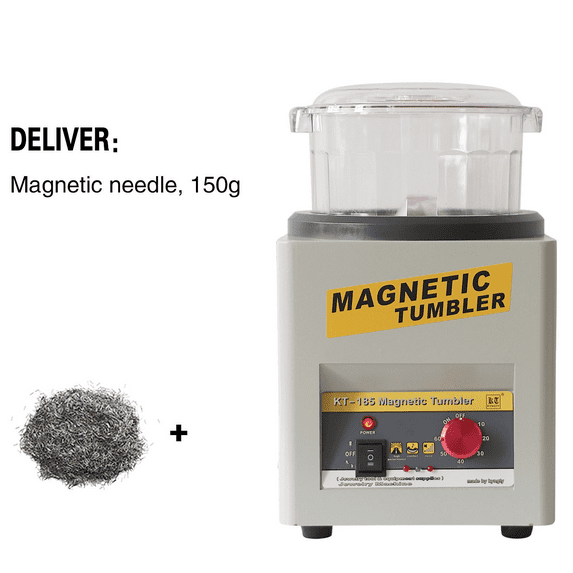 Magnetic Tumbler Jewelry Polisher Tumbler (KT/JH-185), Jewelry Polisher Finisher 180mm 2000 RPM with Adjustable Direction and Time for Jewelry