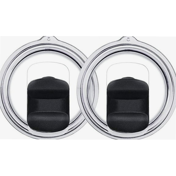 Magnetic Tumbler Lids for Yeti 10 oz Lowball, 10 oz Mug and 20 oz Tumbler, Replacement cover for Yeti magslider Lid (2 Pack Black)