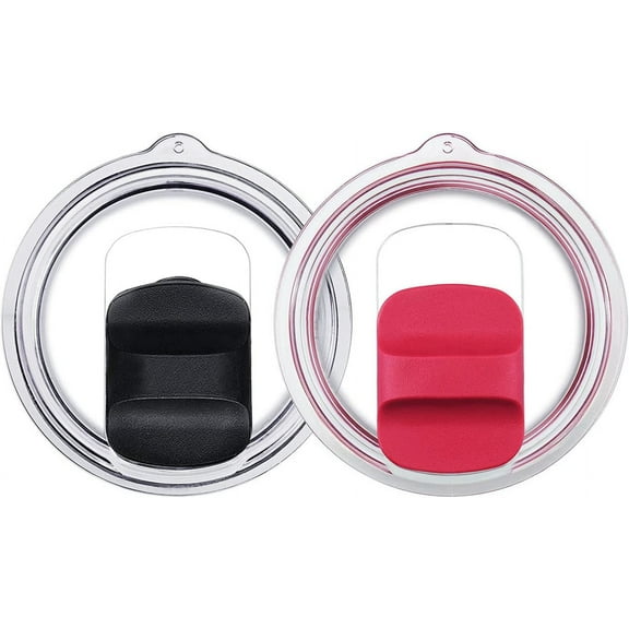 Magnetic Tumbler Lids for Yeti 10 oz Lowball, 10 oz Mug and 20 oz Tumbler, Replacement cover for Yeti magslider Lid (Black and Brick Red)