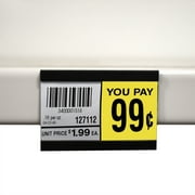 Magnetic UPC Label Holder for Pharmacy Shelves & Gondola Shelf Ticket Channel, Accepts 2" L x 1.25" H Labels, 10 Pack