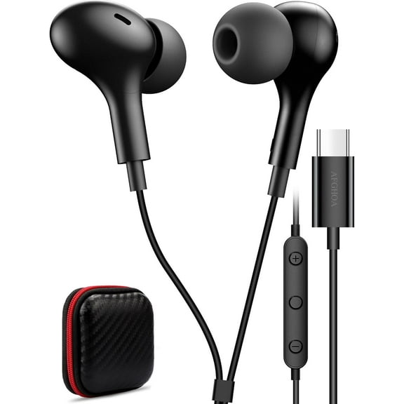 Magnetic USB-C Wired Earbuds with Mic & Volume Control for Samsung iPhone Pixel