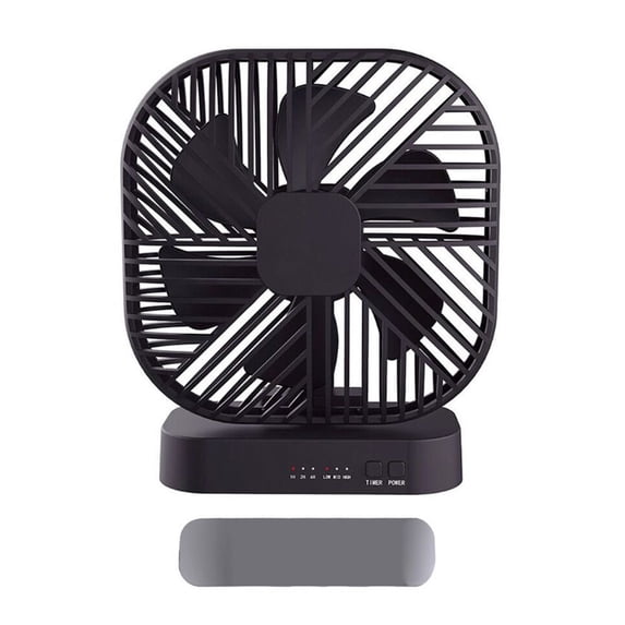Magnetic USB Desk Fan, Dual Power USB Battery Powered Fan, 3 Speed Timing Adjustable Portable Fan for Home Office Outdoor Travel