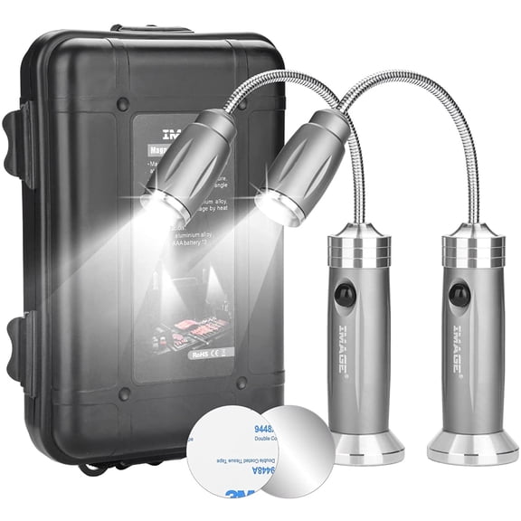 Magnetic Ultra-Bright Barbecue Grill Light with Super Bright LED Lights, Grilling Gifts for Men Dad, Flexible Gooseneck BBQ Light, Traeger Pit Boss Smoker Electric Grill Accessories-1 Pair (Silvery)