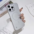 thumbnail image 1 of Magnetic Ultra Thin Frosted Designed for iPhone 16 Pro Frameless Case, [Compatible with MagSafe] Slim Fit Minimalist Lightweight Matte Hard Cover Protective Borderless Case - Silver, 1 of 7