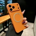 thumbnail image 1 of Magnetic Ultra Thin Frosted Designed for iPhone 16 Pro Max Bumper Case, Compatible with MagSafe, Military Grade Drop Protection Matte Shockproof Anti-Fingerprint Hard PC Phone Cover, Orange, 1 of 8
