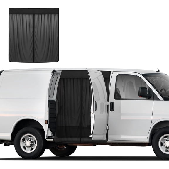 Magnetic Van Screen for Chevrolet Express/GMC Savana 1996-2025 - Mosquito Net with Zipper for Sliding Door - 55" H x 51" W