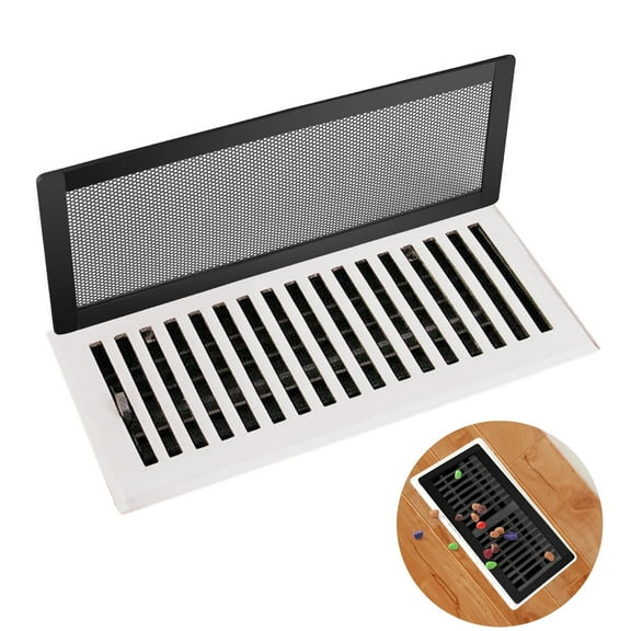 Magnetic Vent Covers for Home Floor 4Pack, Upgrated 4x10 Inch Strong Magnet PVC Floor Register Cover, Air Vent Screen Trap for Wall Ceiling Floor, AC Vent Mesh Screen Debris Hair Filters