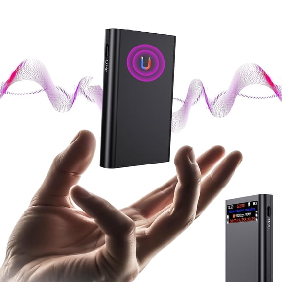 Magnetic Voice Activated Recorder With Screen- (8500 Hours) Voice Recorder with DSP 4.0-AI Noise Cancellation-64GB Portable Recording Device,Voice Recorder with Playback for Work, Meetings, Lectures