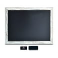 thumbnail image 1 of Magnetic Wall Chalkboard, Large Size 18" x 24", Rustic Wood Frame, Chalkboard Sign, Vertical or Horizontal Wall Mount, Includes Chalk and Eraser, by Better Office Products (Whitewash), 1 of 5