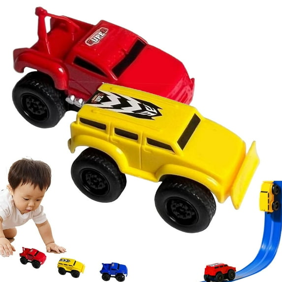 Magnetic Wall Climbing Toy Car, Anowadays Wall Climbing Car, Anti-Gravity Climber Toy for Kids, Inertial Magnetic Levitation, Puzzle Decompression Toys for Boys (Red + Yellow)